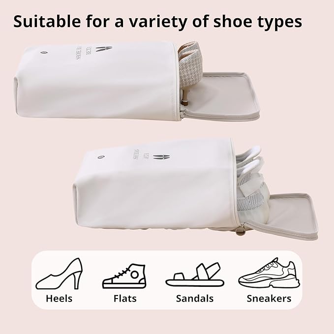 tianzong Shoe Bags for Travel, Water-resistant Shoe Storage Organizer with Zipper for Men and Women (Beige, T400-Beta)