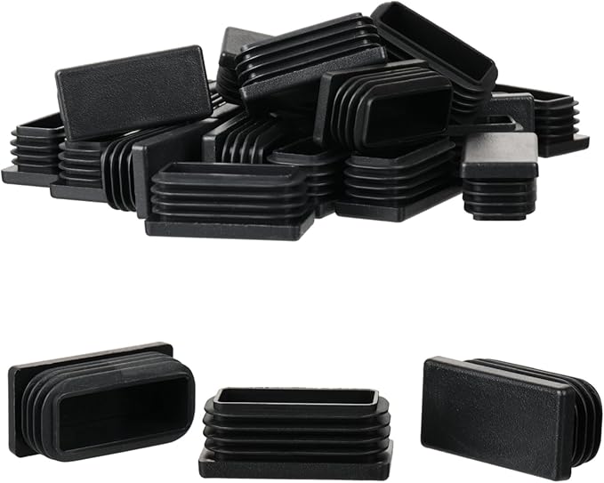 1" X 2" Rectangle Plastic Plugs Tubing End Caps Chair End Cap 1 X 2 Inch Outside Rectangle Tubing Caps Furniture Sliders Glides Black (Fit 0.82-0.94" X 1.8-1.94" Rectangle Tube Inner Size, 24pack)