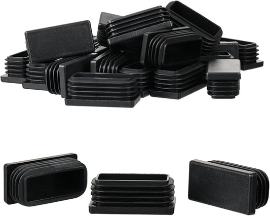 1" X 1-1/2" Rectangle Plastic Plugs Tubing End Caps Chair End Caps 1 X 1.6 Inch Outside Tubing Caps Furniture Sliders Glides Black (Fit 0.78-0.9" X 1.37-1.5" Rectangle Tube Inner Size, 24P)