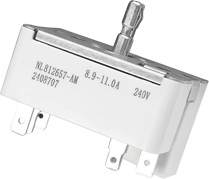 WB23K10003 Burner Control Switch (8 Inch) Replaces Parts: 1085975, AP3792641, PS953500, EAP953500, WB23K10003-25PK Compatible with GE