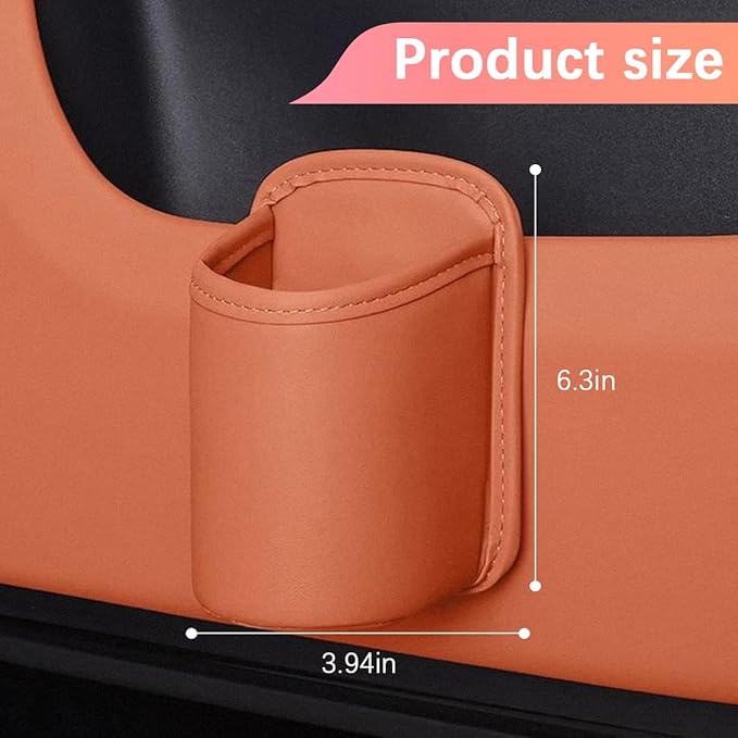 Large Car Door Cup Holder, Clip On Vehicle Seat Side Hanging Cup Drink Holder, Automotive Interior Water Bottle Organizer Mount Accessories, Universal for SUV Sedan Truck (Orange)