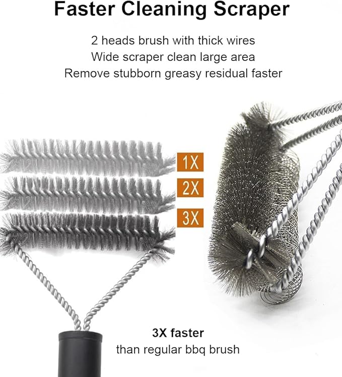 Grill Brush Grill Cleaning Kit, Grill Cleaner BBQ Grill Accessories Grill Rescue Brush Grill Brush Bristle Free, Grill Brush for Outdoor Grill BBQ Brush for Grill Cleaning (T2)