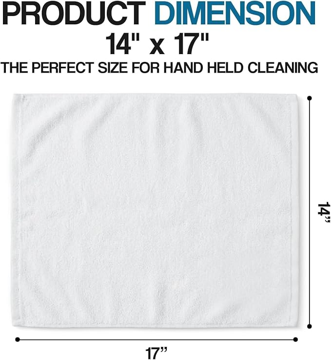 Avalon Towels Bar Towels (300 Pieces) Size 14x17 Inches – 100% Cotton, Absorbent and Reusable Cleaning Rags, Multipurpose Cleaning Towels, Terry Cloth Rags, Durable Shop Rags (White)