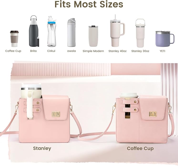 Outdoor Portable Crossbody Water Cup Purse Bag Water Bottle Carrier Bag with Phone Pocket Tumbler Carrier with Strap