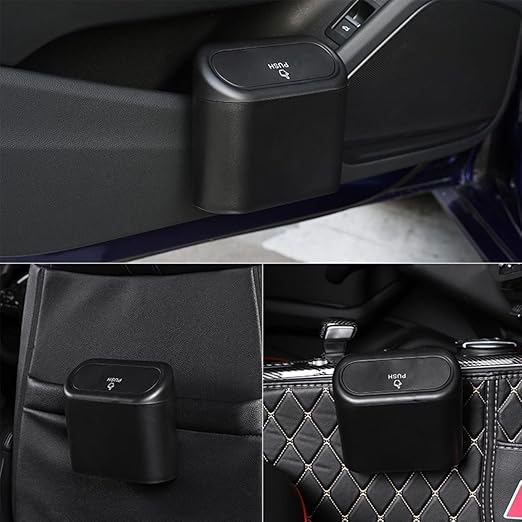 Car Trash Can, 1.0 Liters, Plastic, Trash Can Set, Multi-Purpose, Easy to Install, Includes 75 Garbage Bags