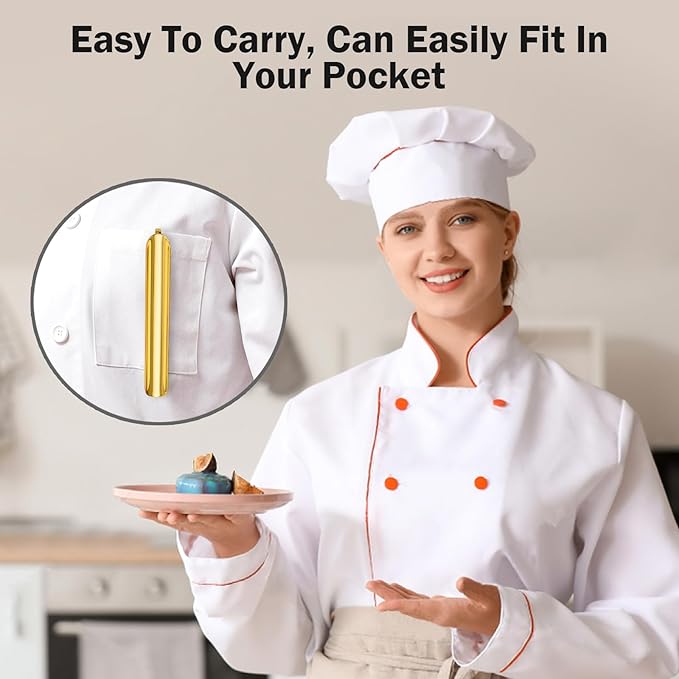 Crumbers for Servers, Bread Crumb Sweepers, Food Gadgets for Servers Waiters Waitresses, HQ Reuseable Stainless Steel Table Food Scraper on Restaurant Kitchen Home Crumber Tool (2 PACK, Gold)