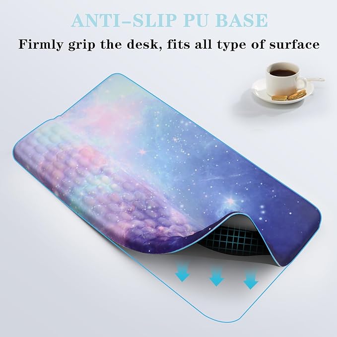Ergonomic Keyboard Stand with Wrist Rest, Computer Wrist Support Pad, Tilted Keyboard Riser Holder Lift Tray with Wrist Pad, Easy Typing, Comfy Soft Memory Foam Desk Cushion for Office Home