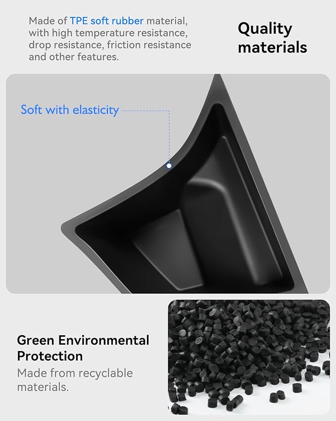 VIHIMAI Trunk Organizer for 2024 2025 Tesla Model 3 Highland Accessories Rear Trunk Storage Bins Side Box with Lids for 2025 2024 Model 3 Interior Accessories TPE Material Waterproof Odorless 2 PCS
