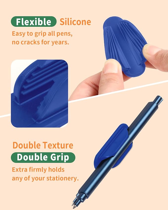 Adhesive Pencil Holders for Desk Set of 10 - Silicone Pen Holder with 15 PCS Adhesive Pads - Flexible Pencil Holder for Office Essentials Accessories and Teacher Supplies…