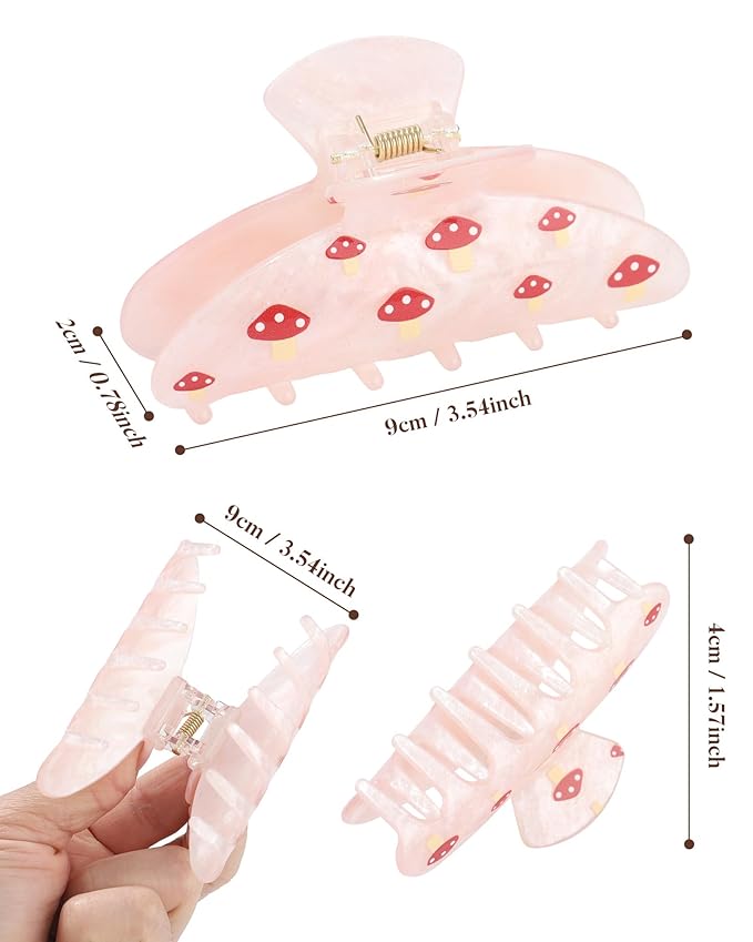 4Pcs Large Acrylic Clips - Big Non-Slip Banana Barrettes for Thick Hair, Strong Hold Jaw Clips for Women Girls