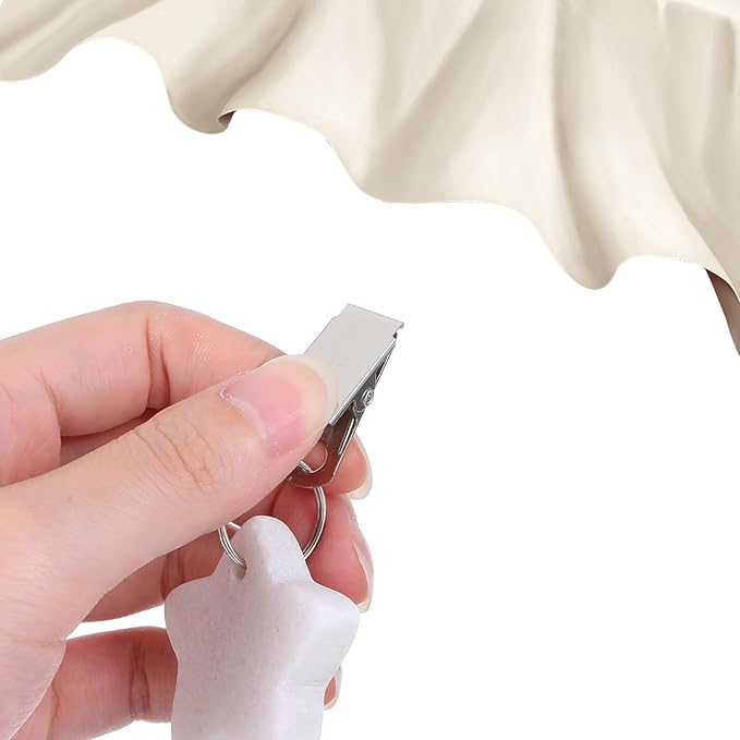 12 Pack Tablecloth Weights, Tablecloth Pendant Stones with Metal Clips, Heavy Marble Tablecloth Hangers, Stainless Steel Table Cover Clamps for Decoration, Outdoor, Picnic, Family Dinner Party