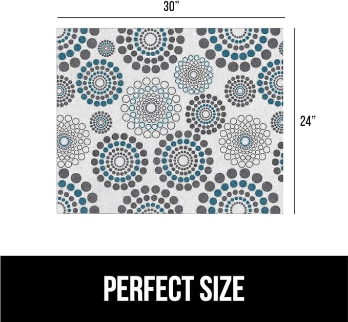 GORILLA GRIP LeakGuard Non-Adhesive Under Sink Mat for Kitchen Cabinet, Waterproof Quick Dry Shelf Liner, Durable Absorbent Felt Mats for Bathroom Sink, Cabinets, Dresser, 24x30 Spiral Gray Turquoise