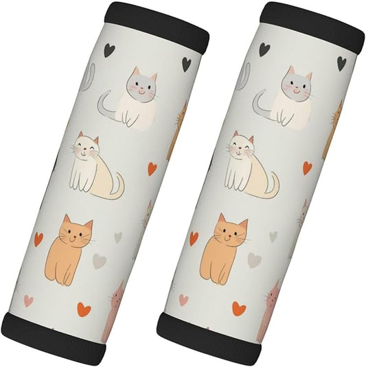 Cute Cartoon Cats Luggage Handles Wrap Grips For Suitcases Luggage Travel Accessories For Airplane 2pcs