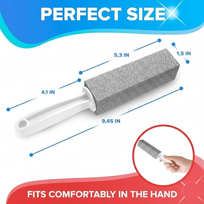 Bexter 6 Pack Pumice Stone Toilet Cleaner with Handle – Bulk Value Hard Water Ring & Stain Remover for Toilet Bowl, Sink, Pool, and Bathroom – Heavy Duty, Non-Scratch Cleaning Tool