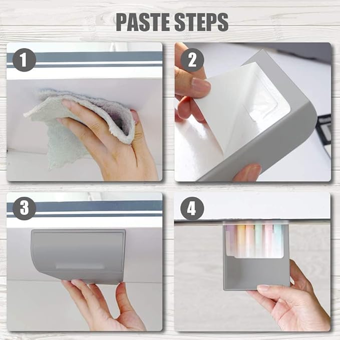 YOOUSOO 2 Pack Under Desk Pencil Organizer Set, Hidden Adhesive Desk Drawer Attachment with Pen Holder And Tray Storage, Modern Workspace Organizers for Home Office And School