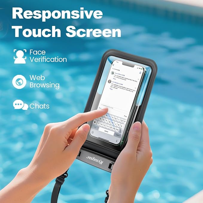 Waterproof Phone Pouch - 8.5in Waterproof Phone Case with Lanyard, IPX8 Cell Phone Dry Bag Beach Essentials for iPhone 16 15 14 13 12 Pro Max, Galaxy S24 S23 S22 S21 Series, 2 Pack