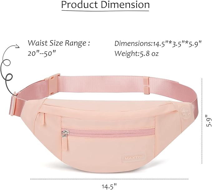 MAXTOP Large Crossbody Fanny Pack with 4-Zipper Pockets, Gifts for Enjoy Sports Festival Workout Traveling Running Casual Hands-Free Wallets Waist Pack Phone Bag Carrying All Phones