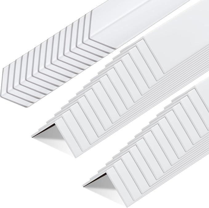 Sasylvia 40 Pcs Wall Corner Protector Guards, Vinyl 1-1/8 x 48 Inches Corner Trim Molding, Avoid Scratching Scuffs, Easy Installation and Cleaning for Door, Countertop, Furniture, and Cabinet Protection, White