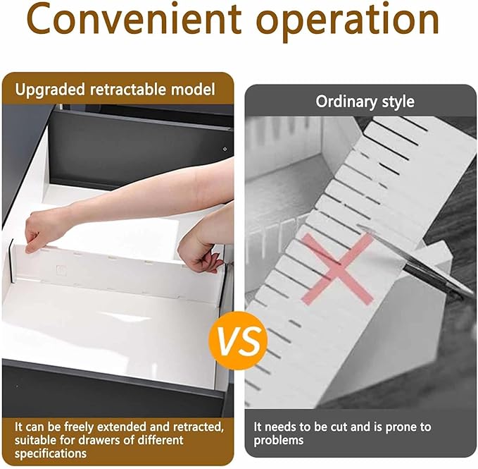 ChefktCove 4 Pack Drawer Dividers for Clothes, 3.74" High 14.76"-25.79" Adjustable Expandable Dresser Drawer Organizer, Clear Plastic Separators for Dresser, Baby Clothing, Underwear, Cosmetic