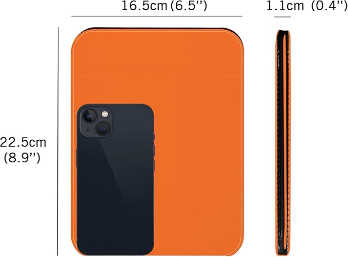 Portable Mirror, Folding Travel Makeup Mirror Adjustable Stand for Desk Compact Personal Hand Mirror for Makeup, Shaving, Home, Camping, Office & On-The-Go (Orange)