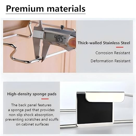 Metal Trash Bag Holder for Kitchen,Office,Dorm Room,Hanging Trash Can, Under Cabinet Hanger Rack,Space Saving Garbage Hook,Bag Holder for Plastic Bags (Silvery, 9.3 * 5.9'')
