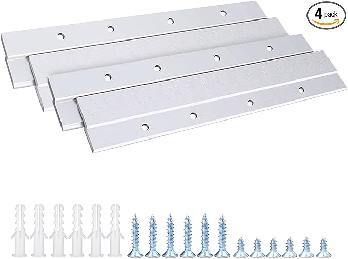 French Cleat Picture Hanger, Aluminum Z Hanger Interlocking Wall Mounting Bracket Hardware Kit Z Clips for Hanging Wall Painting, Mirrors, Panels, Artwork, Cabinet, Whiteboard (6inch-4Pairs)
