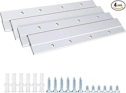 French Cleat Picture Hanger, Aluminum Z Hanger Interlocking Wall Mounting Bracket Hardware Kit Z Clips for Hanging Wall Painting, Mirrors, Panels, Artwork, Cabinet, Whiteboard (6inch-4Pairs)