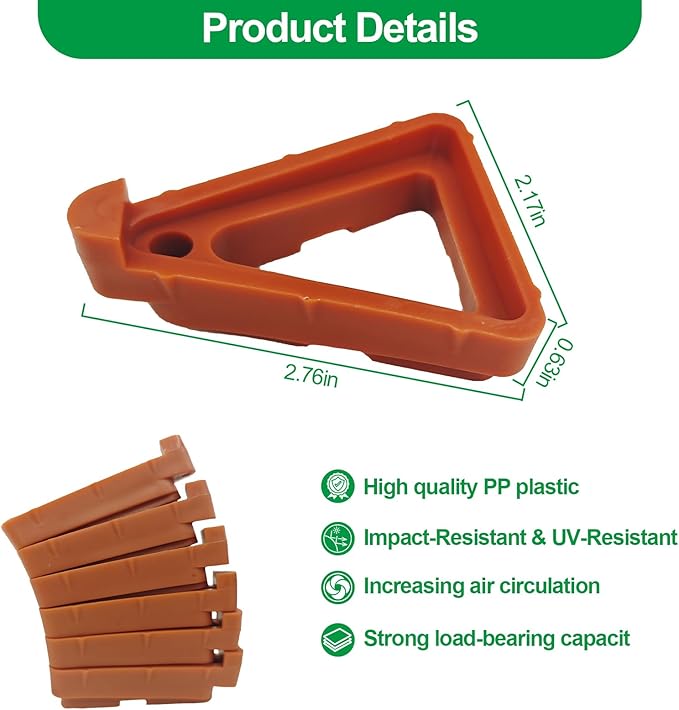 YFANITI 24Pcs Plant Pot Feet & Risers -Planter Feet for Outdoor Pots,Plant Risers for Pots Outdoor,Pot Feets for Indoor Outdoor Planters & Gardening Plant Container (Brick-red)
