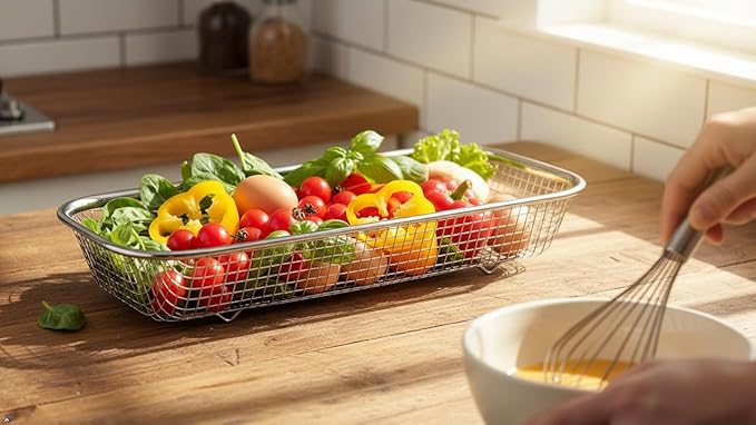 2Pack Stainless Steel Tumbler Cup Lid Organizer Inside Cabinet, Mason Jar Lid Holder, Rectangular Basket for Storage of Silverware, Chopsticks, straws and Utensils