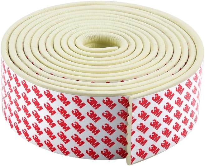 Dovesail Upgrade Baby Proofing Edge Corner Protector,16.4ft Edge Guards Padding with 3M Adhesive, Extra-Wide Soft Rubber Foam Padding, Furniture, Sharp Edge Safety Corner Edge Bumper Guard-Cream
