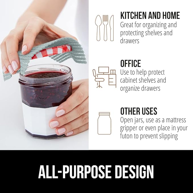 GORILLA GRIP powerGRIP Drawer Shelf and Cabinet Liner, Thick Strong Hold, Non-Adhesive Liners Protect Kitchen Cabinets and Cupboard, Bathroom Drawers, Easy Install, Breathable Mat, 12" x20', Spa Blue