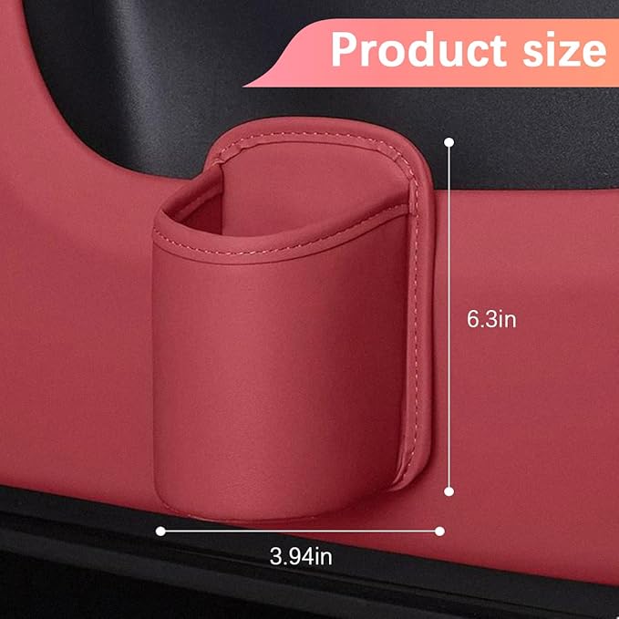 Large Car Door Cup Holder, Clip On Vehicle Seat Side Hanging Cup Drink Holder, Automotive Interior Water Bottle Organizer Mount Accessories, Universal for SUV Sedan Truck (Red)