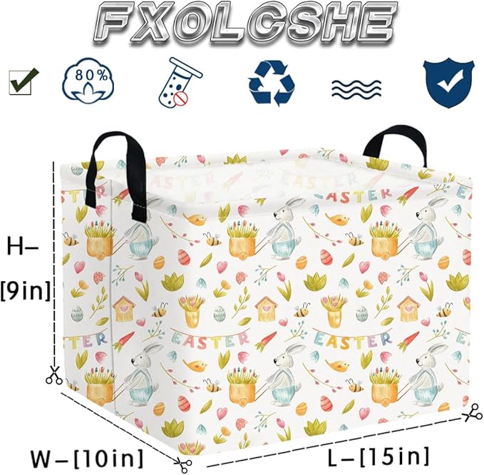 Rectangular Easter basket,Easter basket empty,Kids Storage Baskets for kids Bedroom,Gift bin,Kids Storage Bin,Easters gift baskets,Kids home Decor(Bee Easter egg)