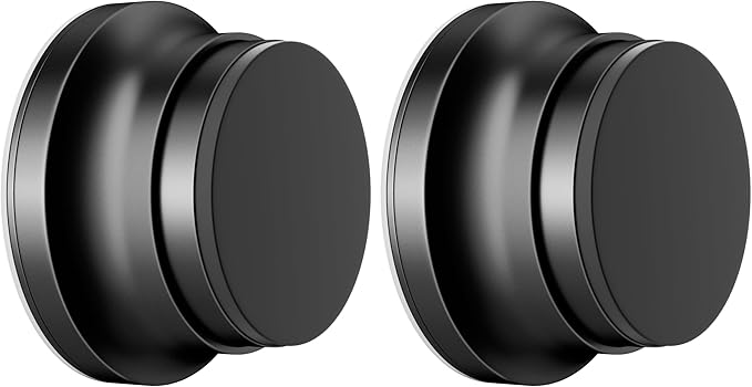 2PC Door Stoppers for Wall, 1.65 x 0.9 Inch Door Knob Wall Protector with Silicone & Aluminum Alloy, Adhesive & Screw Mounting Door Bumper for Home & Office Walls, Black