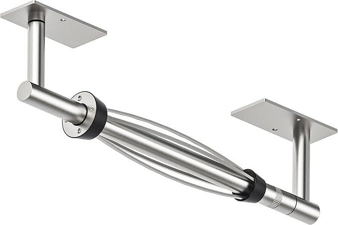 BATHDANCE Paper Towel Holder Under Cabinet, Single Hand Operable Easy Tear Wall Mount with Damping Effect, Self-Adhesive or Drilled for Kitchen Bathroom (Sliver)
