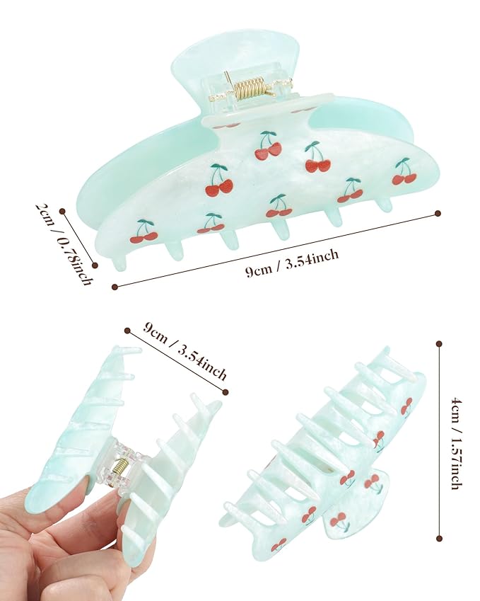 4Pcs Large Acrylic Clips - Big Non-Slip Banana Barrettes for Thick Hair, Strong Hold Jaw Clips for Women Girls