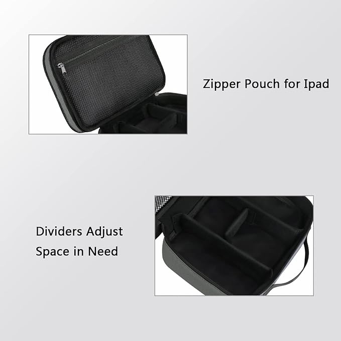 MATEIN Electronics Organizer Travel Case, Large Cable Storage Bag, Water Resistant Carrying Case with Handle, Tech Organizer for Tablet (Up to 12.9inch), USB Charger, Clipper, Grey