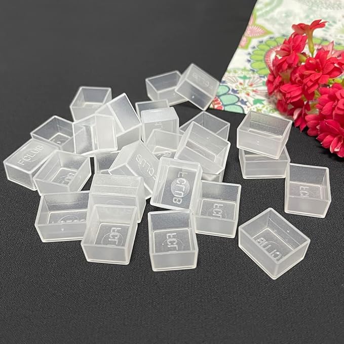 48Pcs Transparent Plastic Empty Watercolor Half Pans – 2ML Capacity, Refillable Paint Pans for DIY Solid Watercolors Gouache – Fits Metal Watercolor Tins & Travel Palette Box