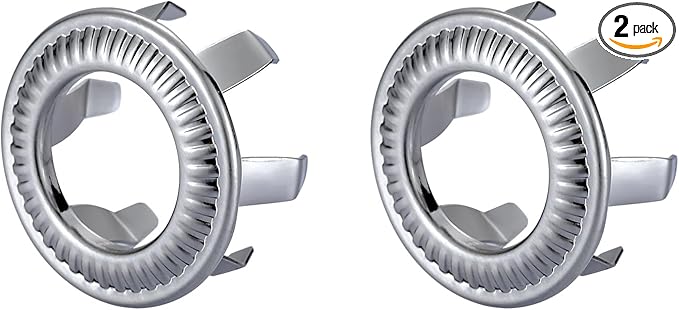 2 Pack Sink Overflow Ring, WOWOW Brass Sink Trim Overflow Cover Hole Insert Cap, Vanity Sink Trim Rings for Bathroom Kitchen Basin (Brushed Nickel)