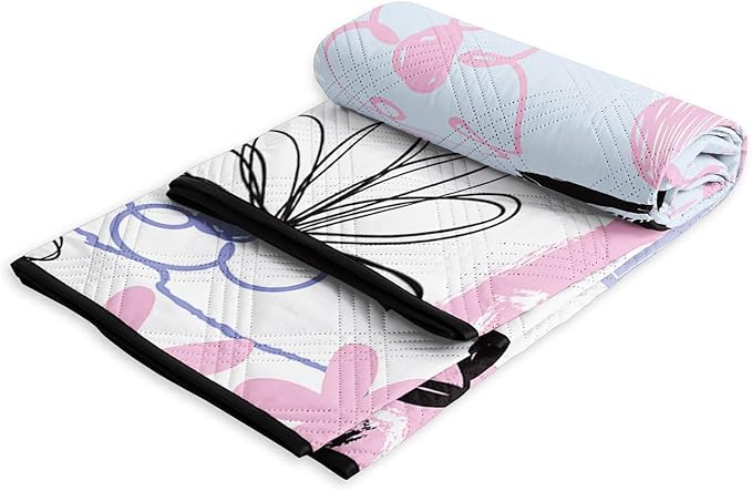 Outdoor Picnic Blanket,Portable Sandproof Waterproof Picnic Mat,Pink Purple Graffiti Printed Camping Beach Mat for Sand and Wet Grass Hiking (Pink Purple Graffiti L)
