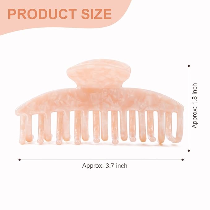 2 Pack Hair Claw Clips Women Large Tortoise Hair Clip French Design Barrettes Celluloid Leopard Print Accessories Jaw Clips for Thick Hair