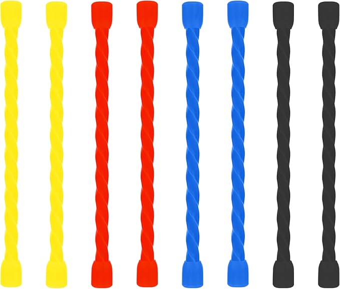 8Pcs 3-inch Silicone Cable Ties Reusable Steel-Core Silicone Twist Colorful Cable Tie Straps for Bundling and Organizing, Bendable Holder Strap for Indoor and Out All Purpose,4 Colors