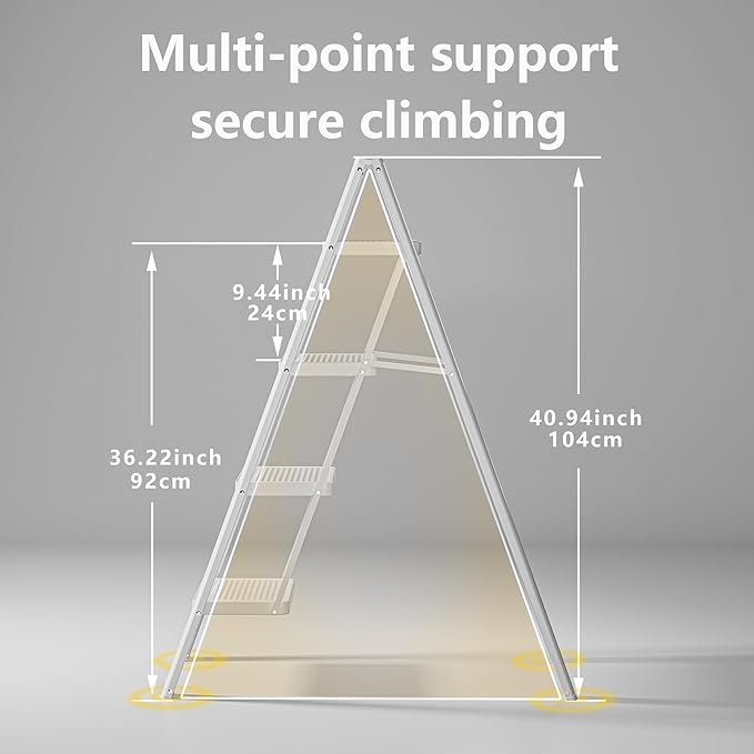 White Step Ladder White 4 Step Folding, Sturdy 330 Lbs Small Step Stool for Adults, Closet Step Stool Ladder with Anti-Slip Wide Pedals, Portable Folding Ladder for Home Kitchen Office