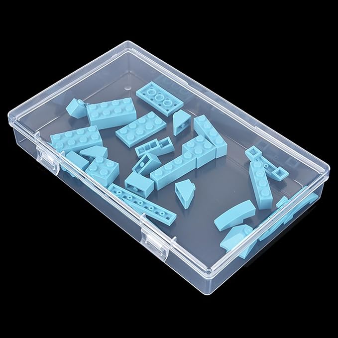 LJY 6 Pieces Rectangular Empty Mini Clear Plastic Organizer Storage Box Containers with Hinged Lids (7.1 x 4.3 x 1.2 inch, Transparent)