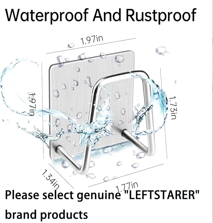 LEFTSTARER 4 Pack Sink Sponge Holder for Kitchen Sink Premium SUS304 Stainless Steel Rustproof Waterproof Quick Drying Small Strong Adhesive Sponge Holder (4)