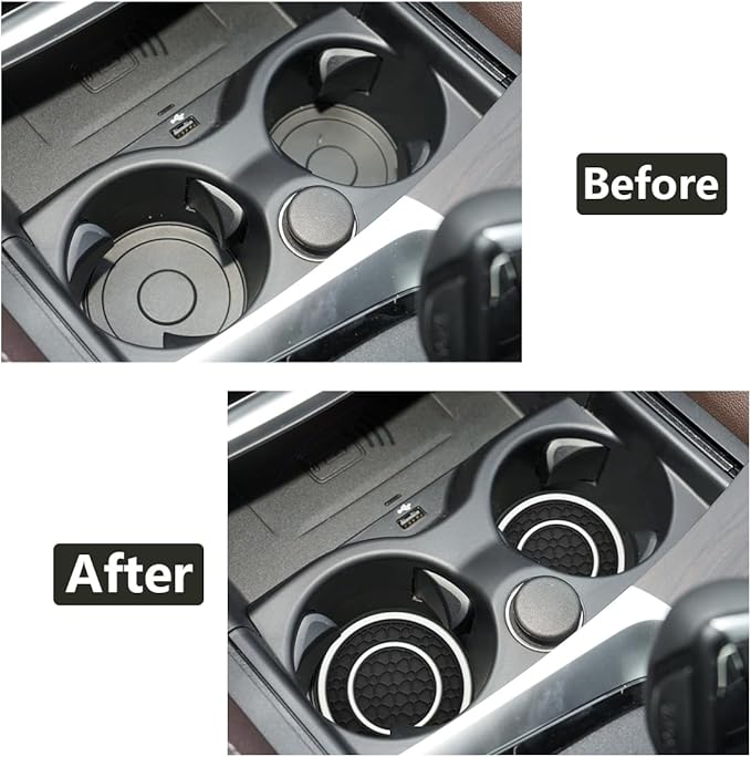 Car Cup Coaster Universal Automotive Waterproof Non-Slip Cup Holders Sift-Proof Spill Holder Car Interior Accessories 4 Pack Black & White