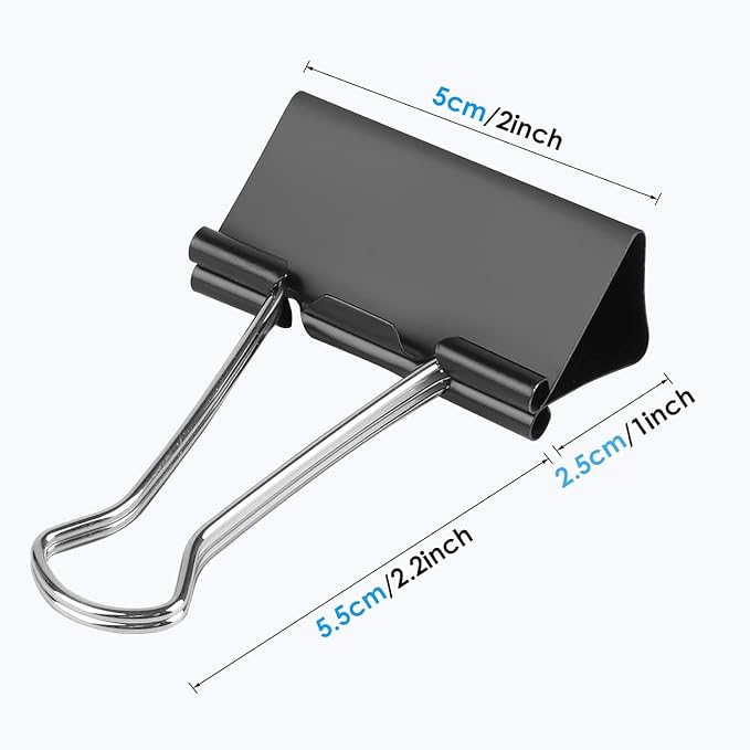 Ufmarine Extra Large Binder Clips 2 inch, (10 Pcs) Big Paper Clips for Office Supplies