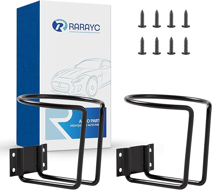 Wall Mounted Cup Holder 2 Pack - Screw On Cup Holders for Wall, Stainless Steel Universal Drink Holders for Boat Marine Yacht Truck RV Camper Trailer Patio，for Cups Cans Mugs