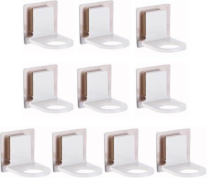 10 Pcs Wall Mounted Pump Hand Stand Hanging Jar Hanger Rack Wall Mounted Pump Hand Stand, Drill Free Wall Soap Dispenser Lotion Container for Kitchen Bathroom,Soap Bottle Dispenser Holder