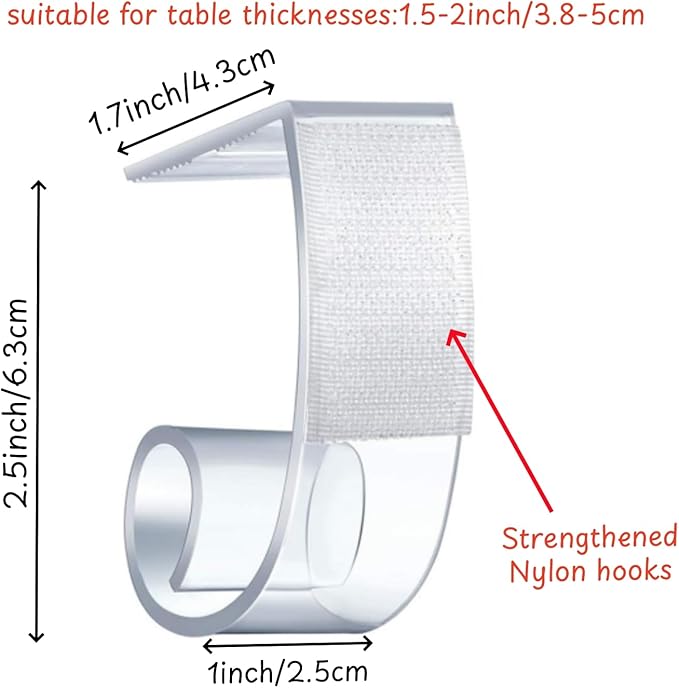 NAVADEAL Table Skirting Clips Tablecloth Clips for Table 1 1/2" - 2" with Hook | Pack of 24 | Great for Wedding Home Meeting Party Picnic Patio Banquet Indoor Outdoor Events